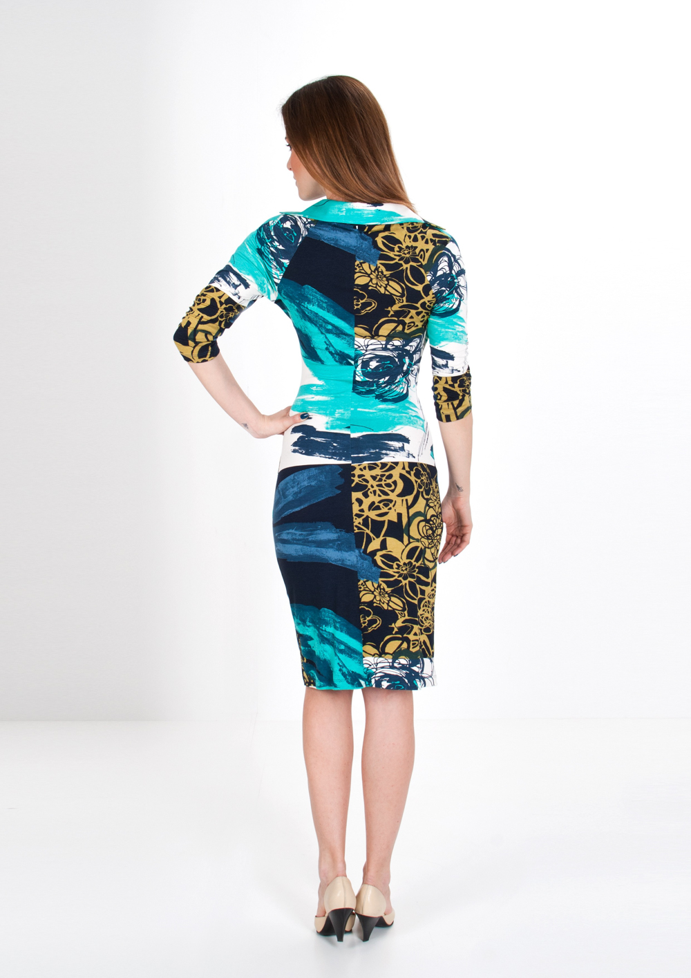 Rochie Rhina K turcoaz - imagine 3
