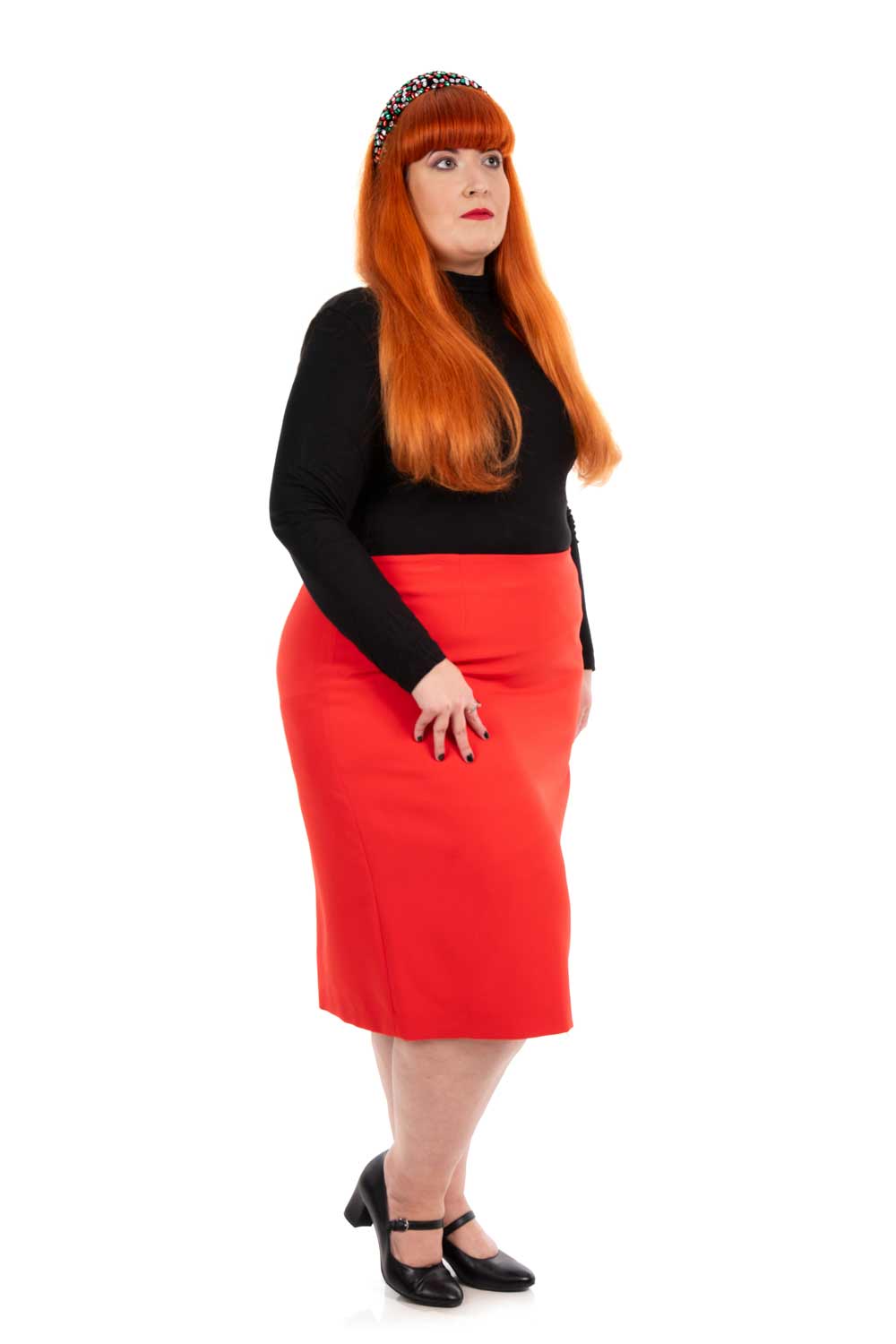 Fusta Maia rosu coral - imagine 3